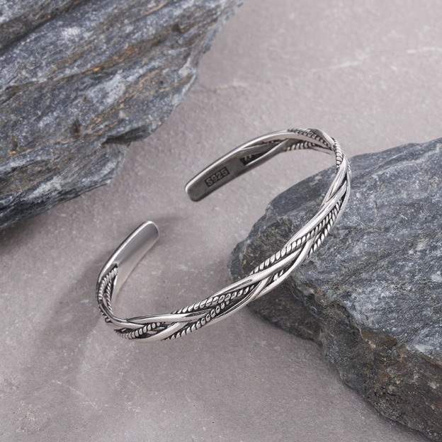 Vintage Braided Twist Cuff Bracelet