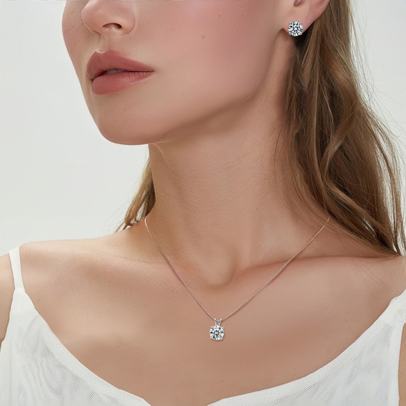 Timeless Solitaire Moissanite Pendant Necklace
