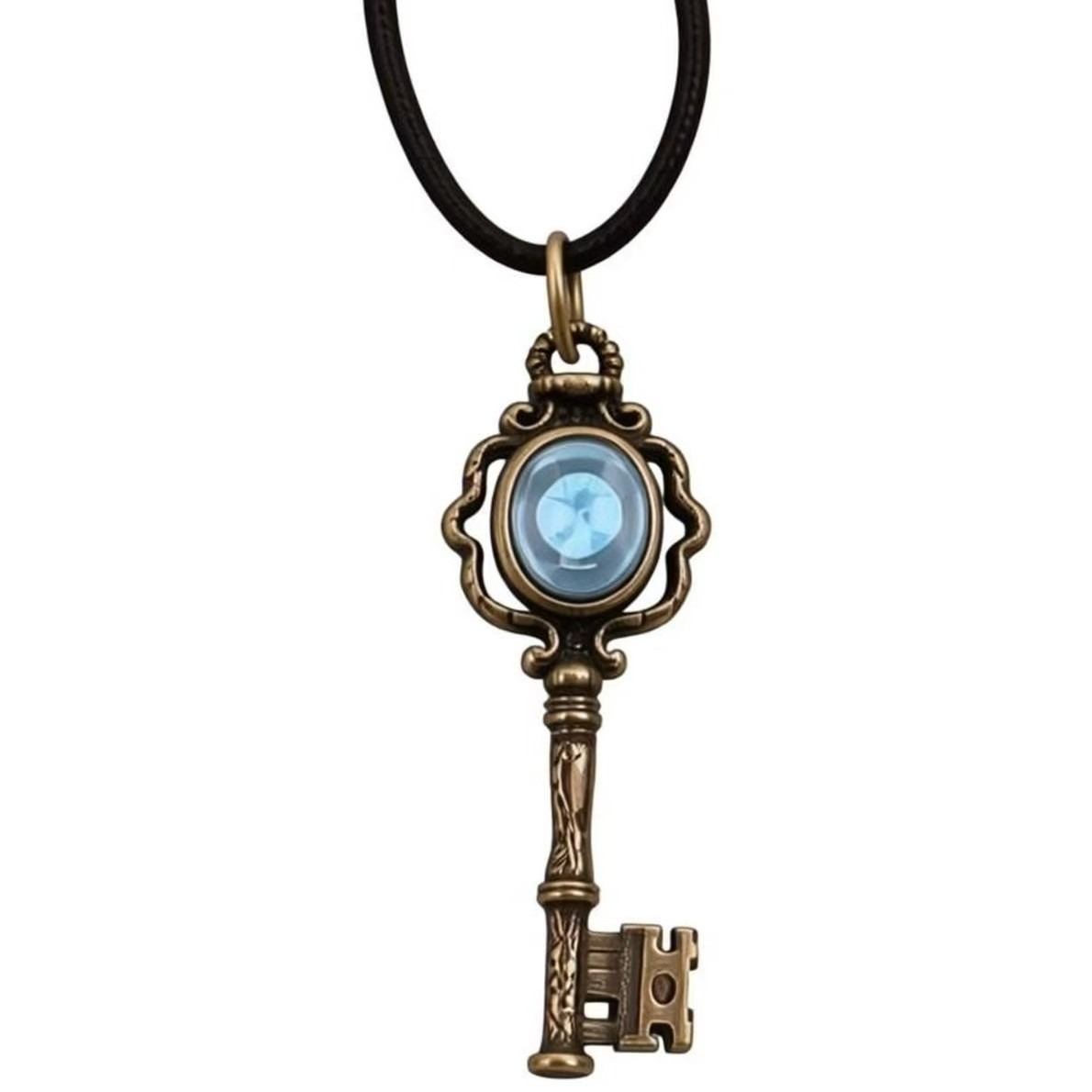 Vintage Hecate Key Natural Gemstone Necklace
