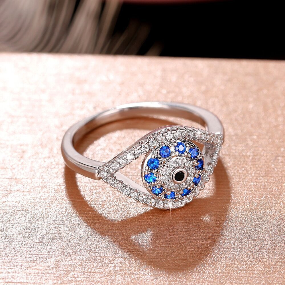 Classic Pavé Evil Eye Protection Ring