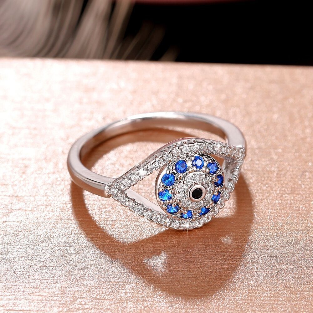 Classic Pavé Evil Eye Protection Ring