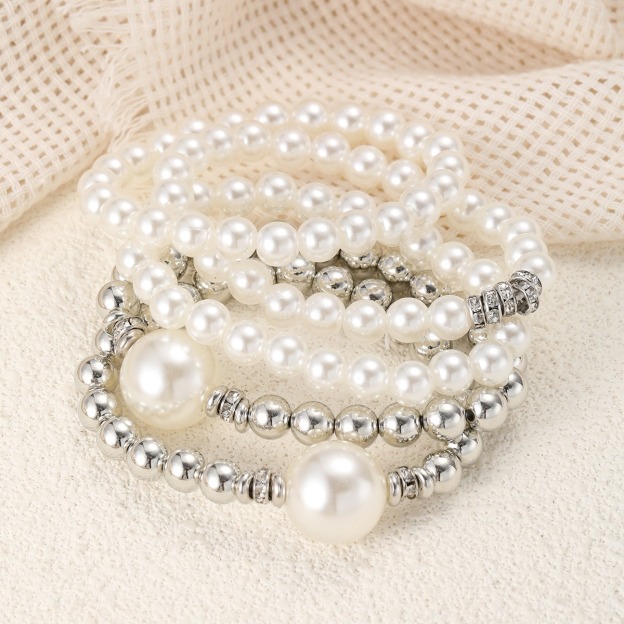 5-Piece French Style Pearl Bracelet Set
