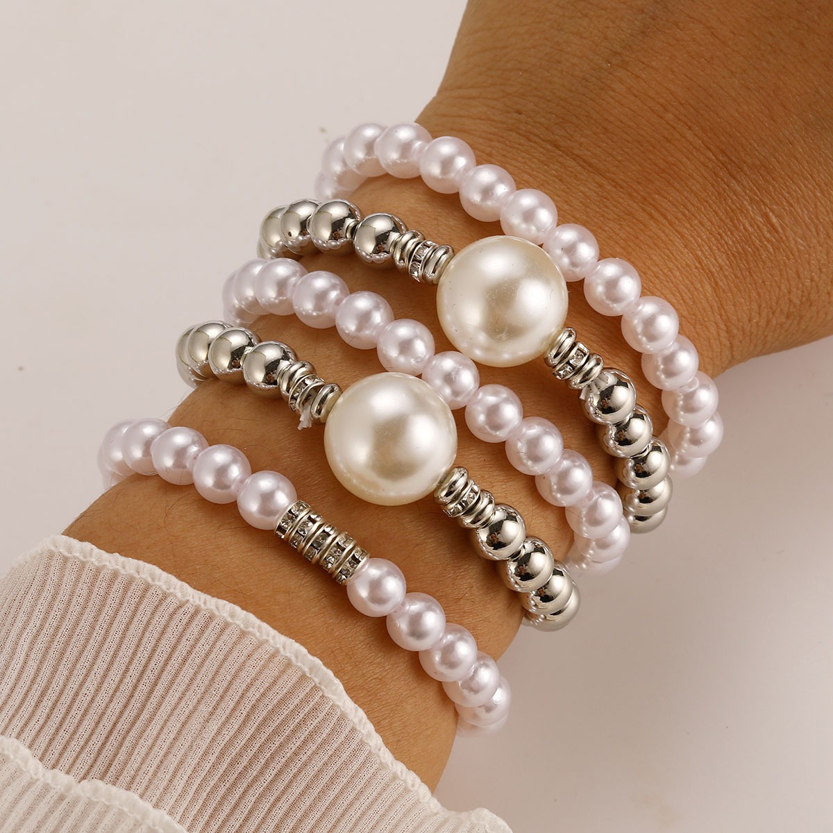 5-Piece French Style Pearl Bracelet Set