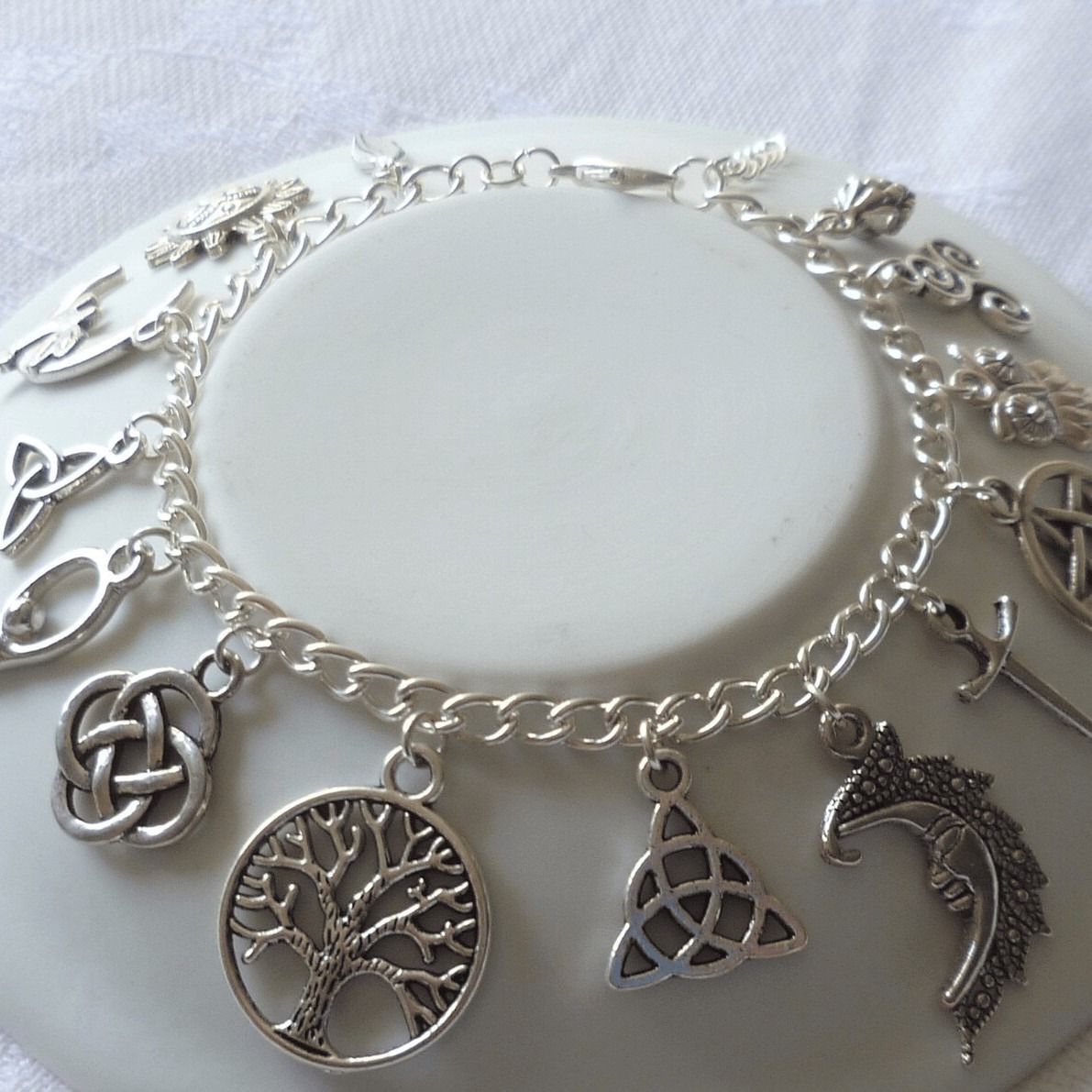 S925 Sterling Silver Celtic Charm Bracelet Anklet