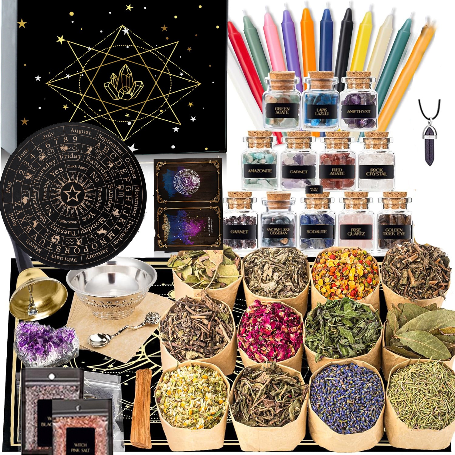 55-Piece Complete Witchcraft Supplies Kit 
