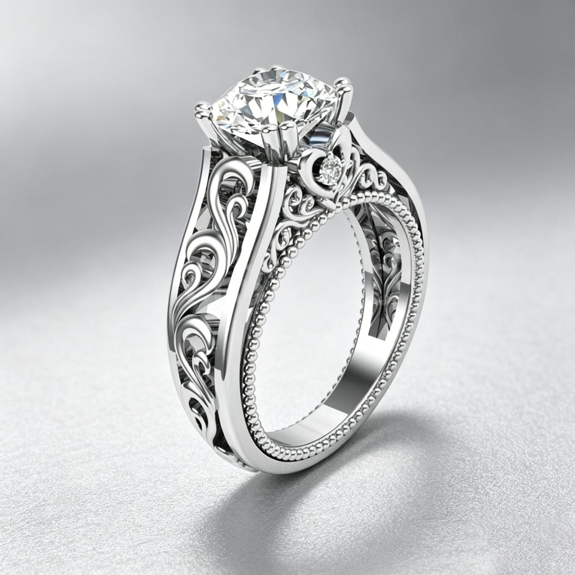Sterling Silver Victorian Vintage Filigree Scroll Ring