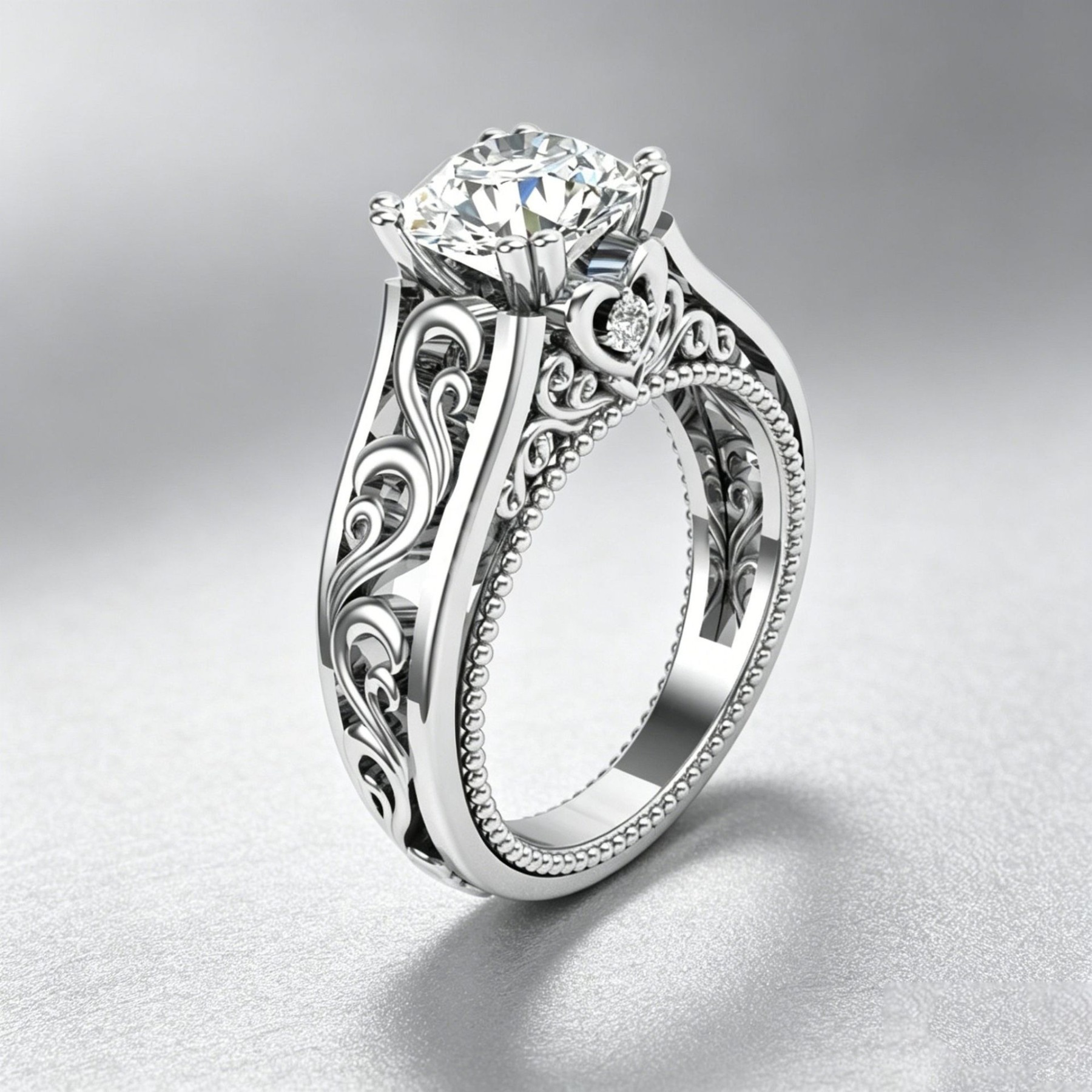Sterling Silver Victorian Vintage Filigree Scroll Ring