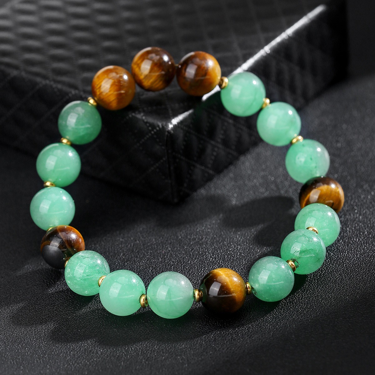 Prosperity Protection Natural Tiger's Eye Green Aventurine Bracelet