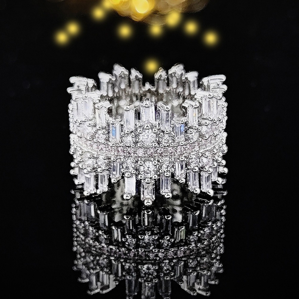 White Gold Geometric Diamond Ring