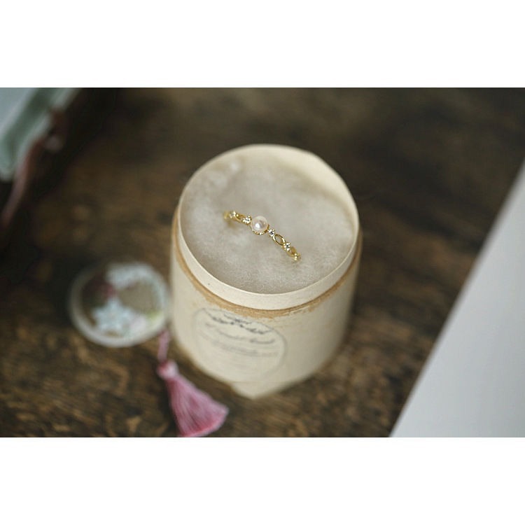 Pearl Grace Band 18K Gold Pearl Open Ring｜Vintage Gentle Finger Companion