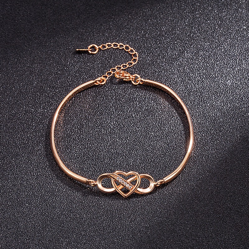 Infinite Heart Trio-Tone Infinity & Heart Bracelet