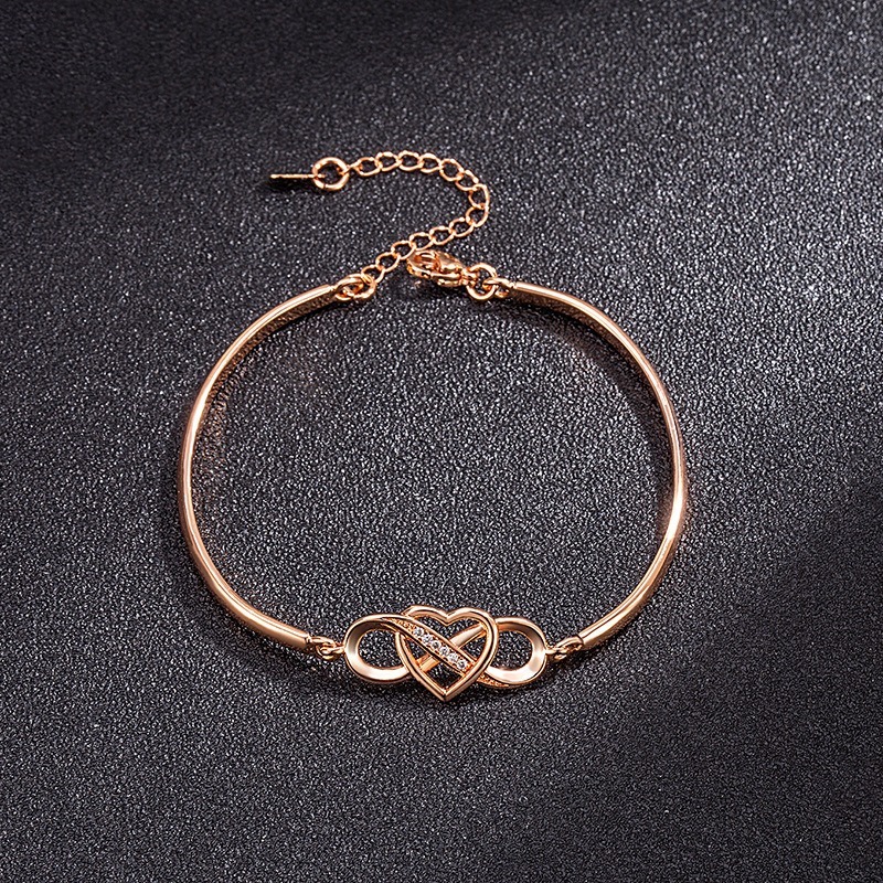Infinite Heart Trio-Tone Infinity & Heart Bracelet
