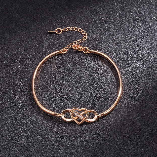 Infinite Heart Trio-Tone Infinity & Heart Bracelet