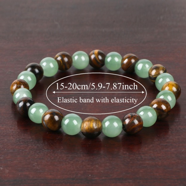 Abundance Duo Natural Tiger’s Eye & Green Aventurine Wealth Bracelet Prosperity & Protection on Your Wrist