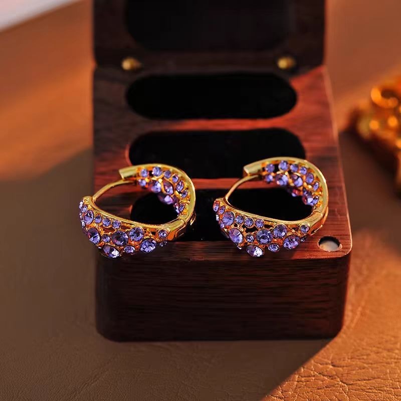 Luminous Pavé 18K Gold Colored Diamond Huggie Earrings Dazzling Presence at Your Ears