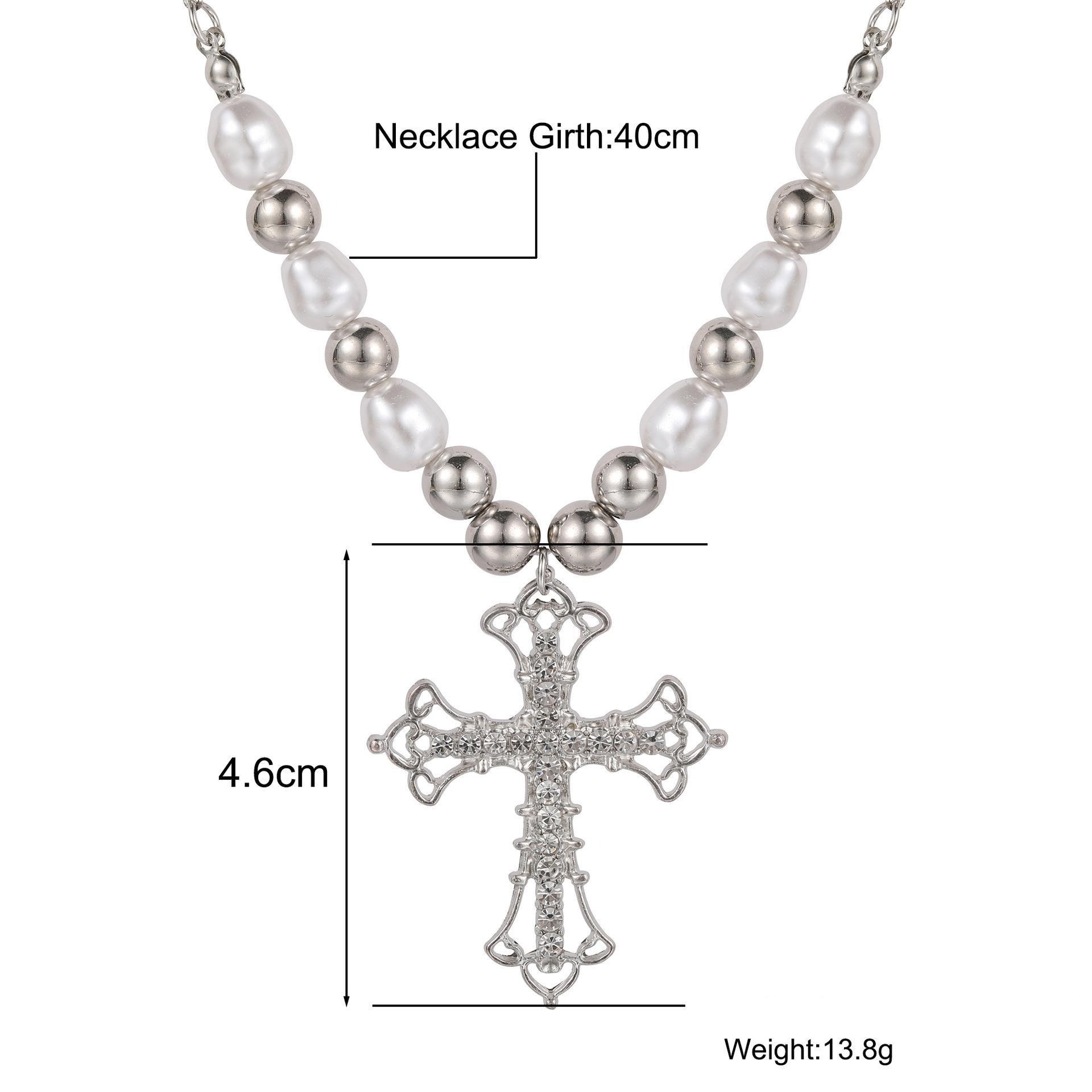 Sacred Pearl Baroque Pearl Crystal Cross Necklace Timeless Faith Elegance