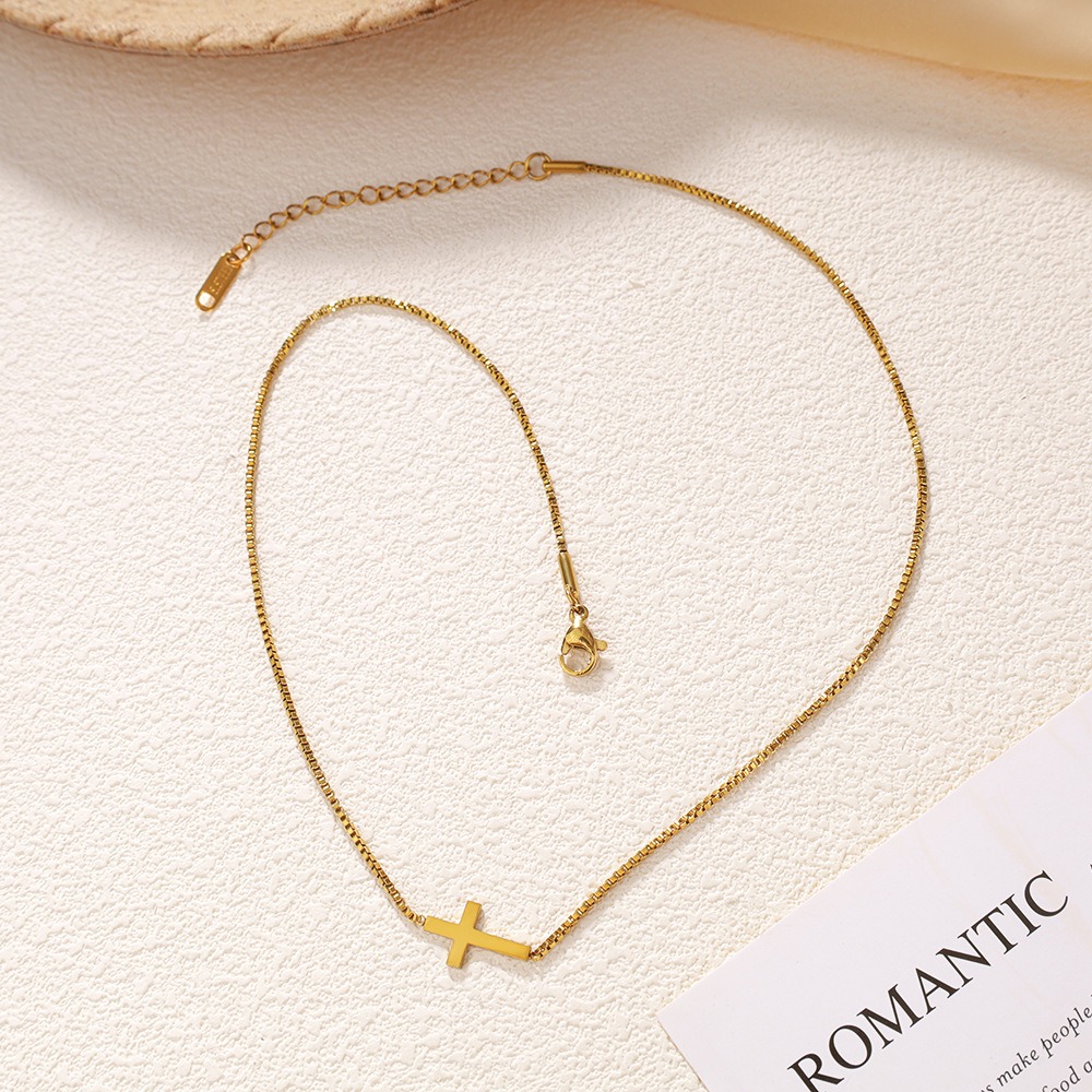 Minimal Faith Stainless Steel Simple Cross Necklace