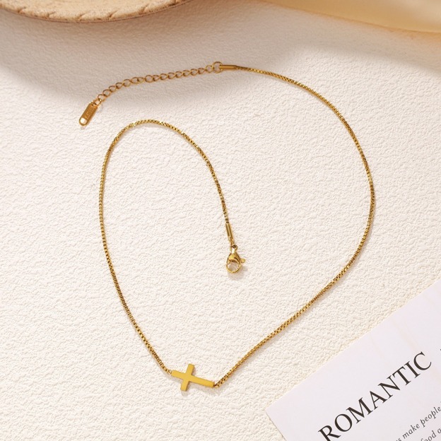 Minimal Faith Stainless Steel Simple Cross Necklace