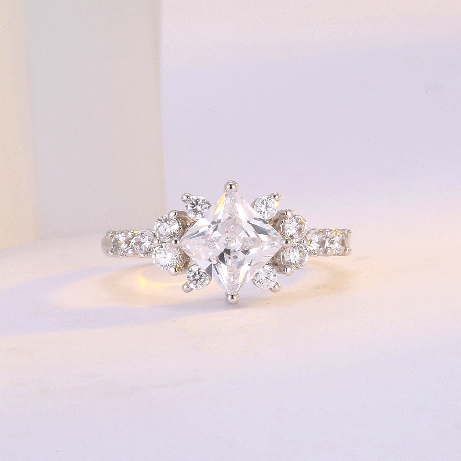 Starlight Vow 18K White Gold Princess Cut Diamond Ring