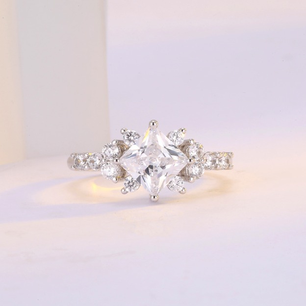 Starlight Vow 18K White Gold Princess Cut Diamond Ring