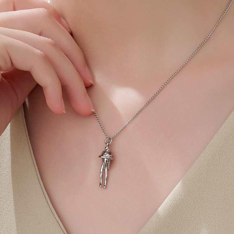Eternal Embrace Two-Tone Hug Motif Mother's Day Necklace