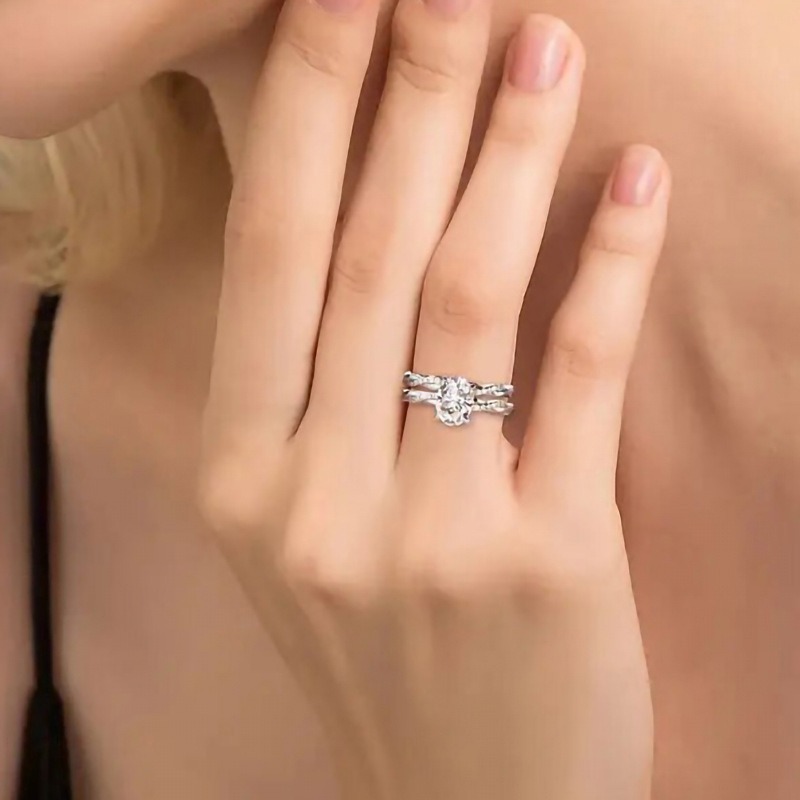 Intertwined Eternity Twisted Pave Ring Set