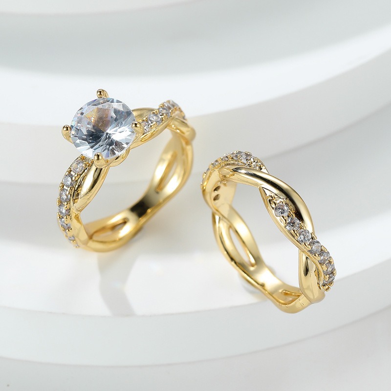 Intertwined Eternity Twisted Pave Ring Set