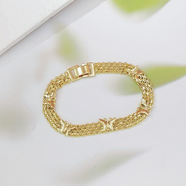 Butterfly Glow 18K Gold White Gold Multi-Layer Woven Bracelet