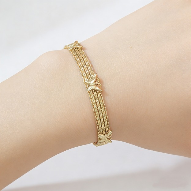 Butterfly Glow 18K Gold White Gold Multi-Layer Woven Bracelet