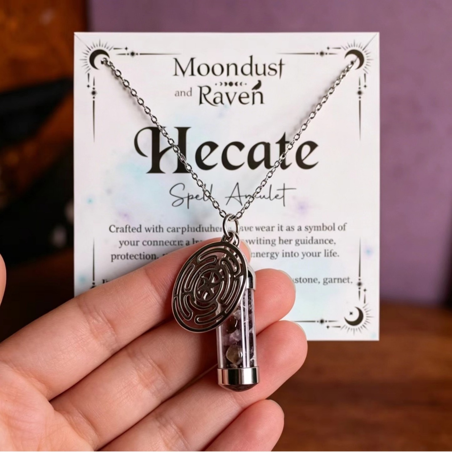 Natural Crystal & Herb Amulet Necklace