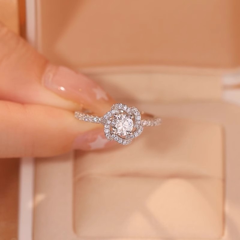 「Rose Kiss」S925 Sterling Silver 3D Petal Open Ring