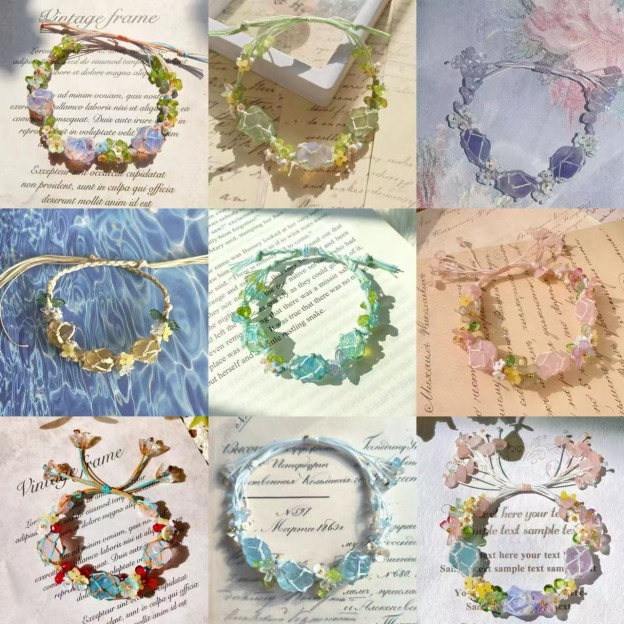 Handwoven Natural Raw Crystal Bracelet