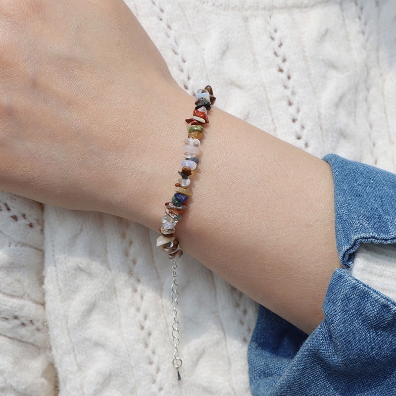 Natural Crystal Chip Adjustable Bracelets