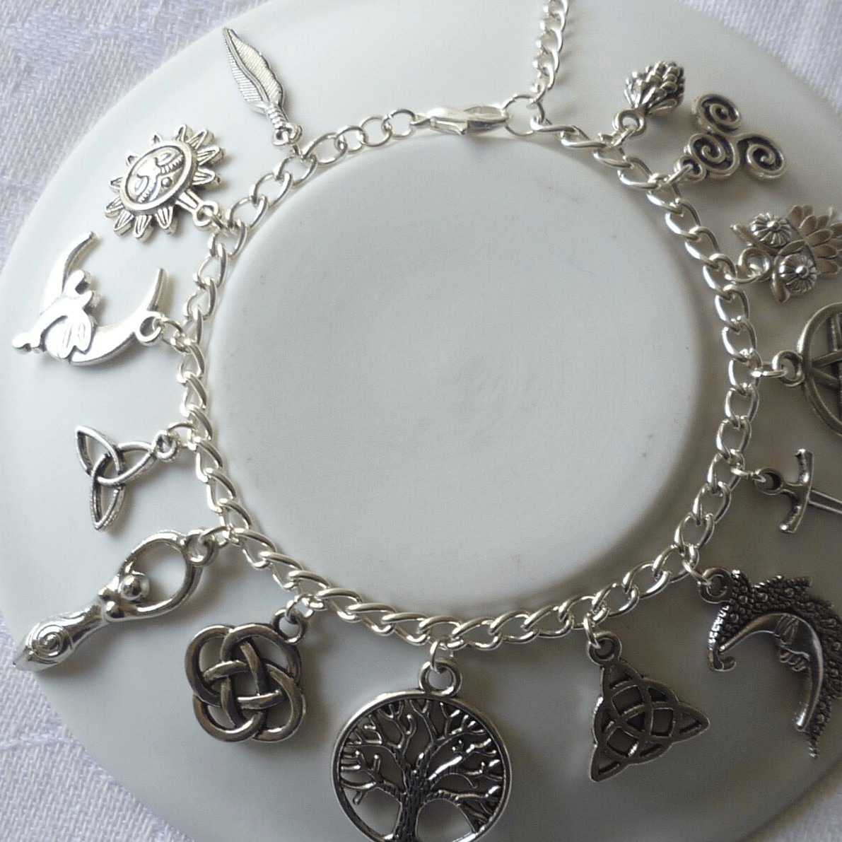 S925 Sterling Silver Celtic Charm Bracelet Anklet