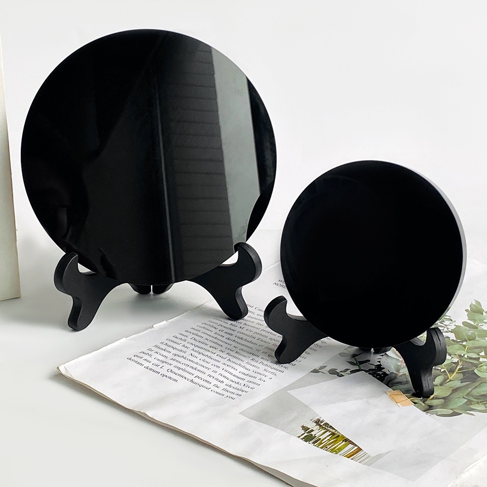 Natural Black Obsidian Protective Mirror