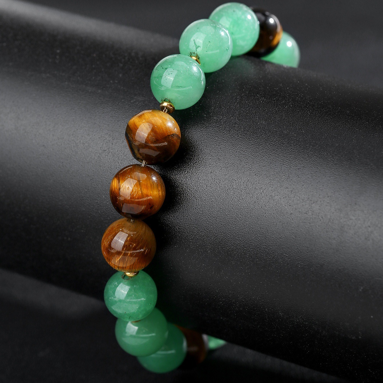 Prosperity Protection Natural Tiger's Eye Green Aventurine Bracelet