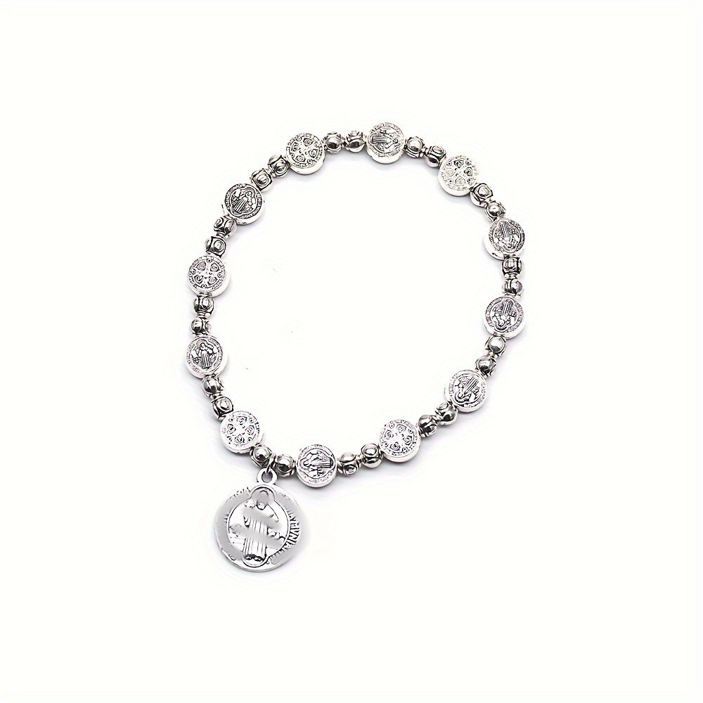 S925 Sterling Silver Vintage Medal Bracelet
