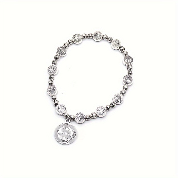S925 Sterling Silver Vintage Medal Bracelet