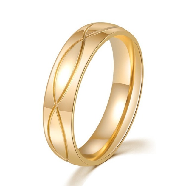 18K Gold Intertwined Band Ring | Minimal Timeless Design (Optional Diamond)
