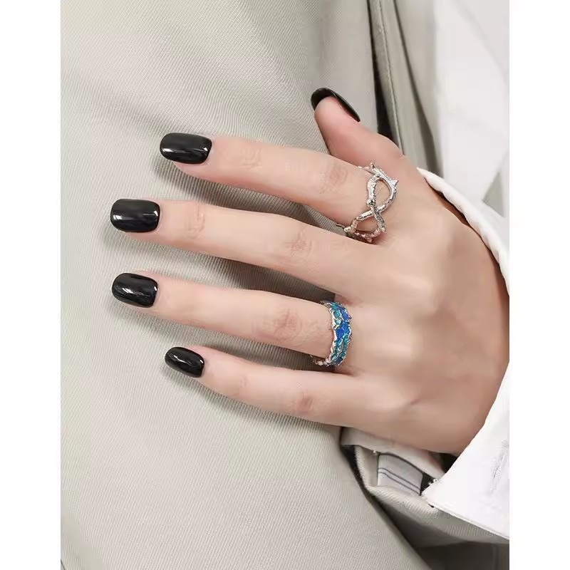 Seashore Sparkle Sterling Silver Enamel Open Ring（Free shipping on orders of two or more items）