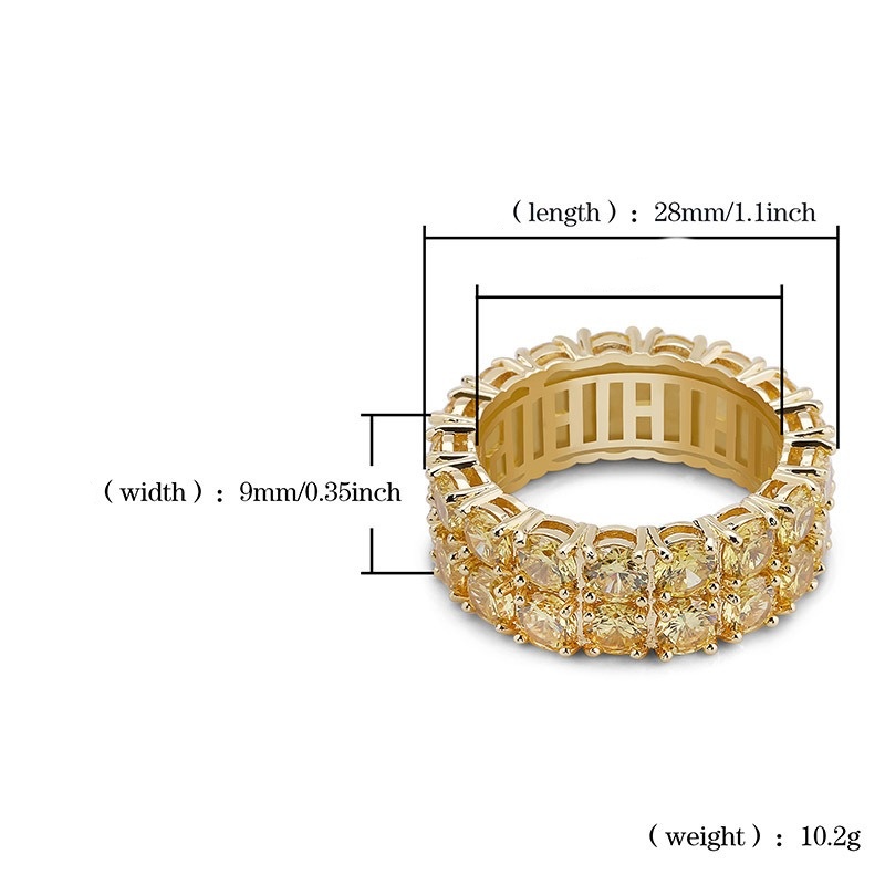 Luxury Diamond Halo Two-Tone Full Pavé Eternity Ring