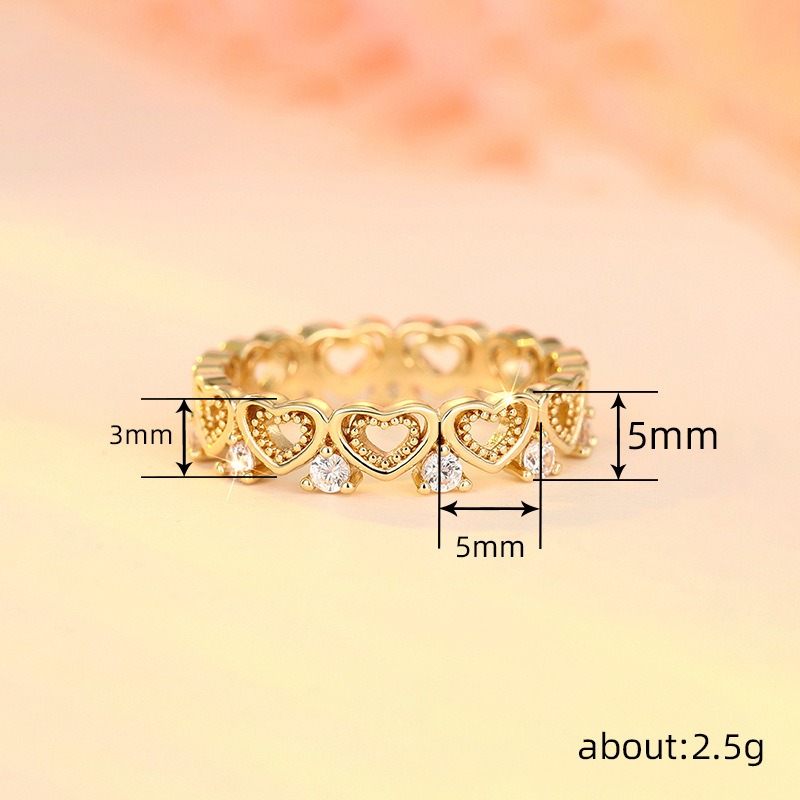 Heart Diamond Harmony 18K Gold Heart Pavé Ring Romantic Elegance on Your Fingertips