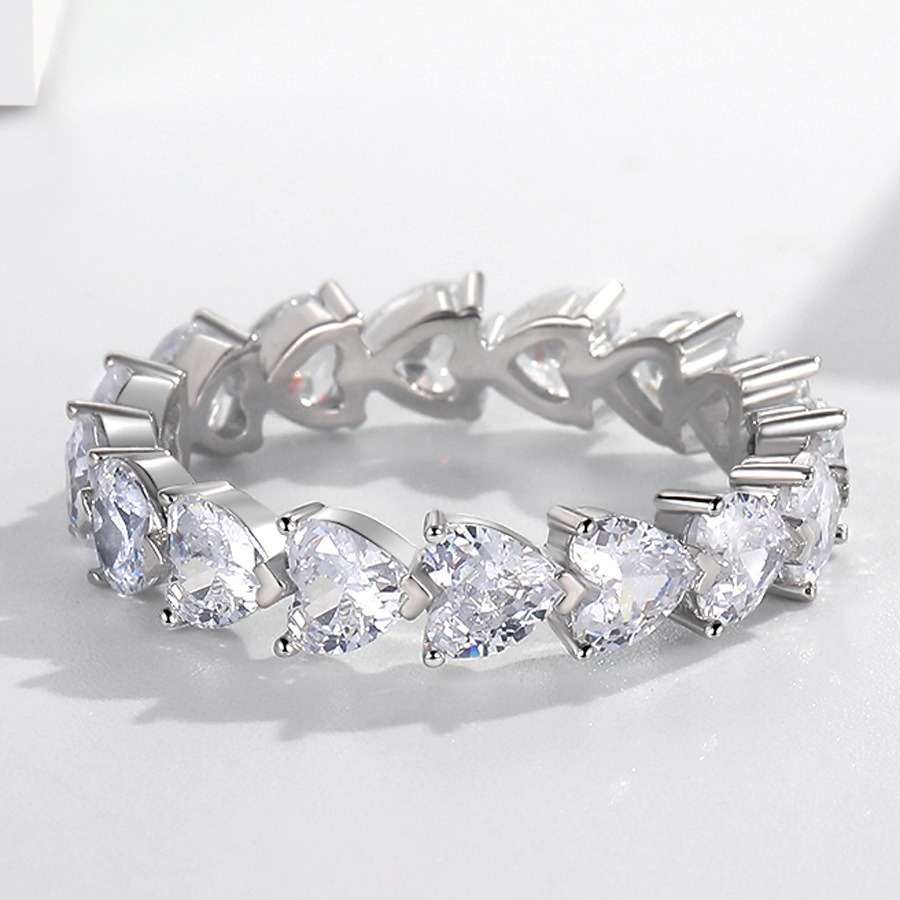 Heart Full Circle S925 Sterling Silver Heart Eternity Ring Timeless Romance on Your Fingertips