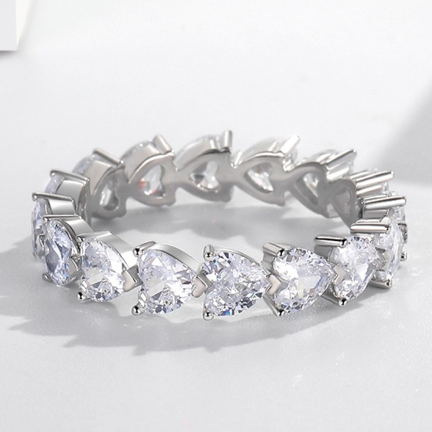 Heart Full Circle S925 Sterling Silver Heart Eternity Ring Timeless Romance on Your Fingertips