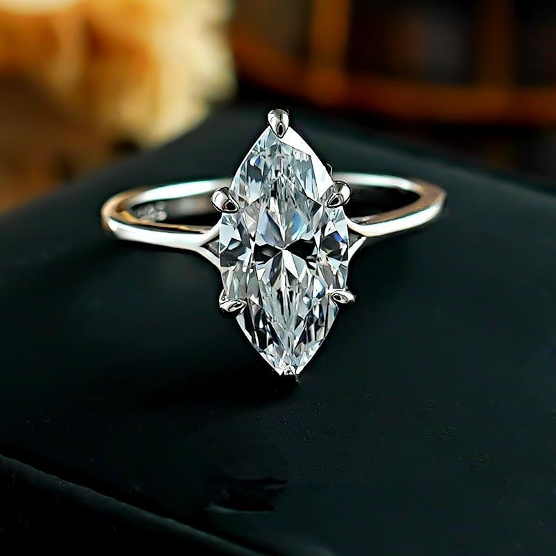 Stardust Marquise S925 Sterling Silver Six-Prong Ring