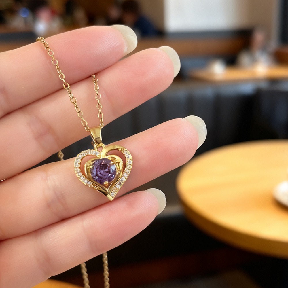 Heart of the Ocean Dream 18K Gold Ocean Heart Gemstone Necklace