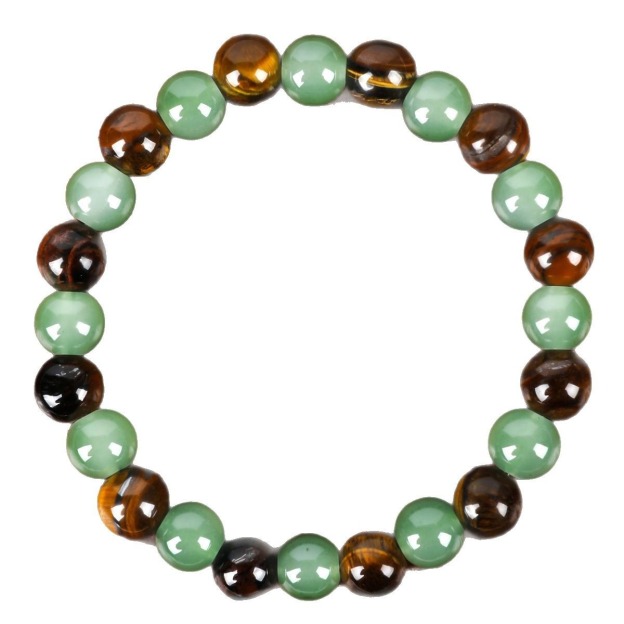 Abundance Duo Natural Tiger’s Eye & Green Aventurine Wealth Bracelet Prosperity & Protection on Your Wrist