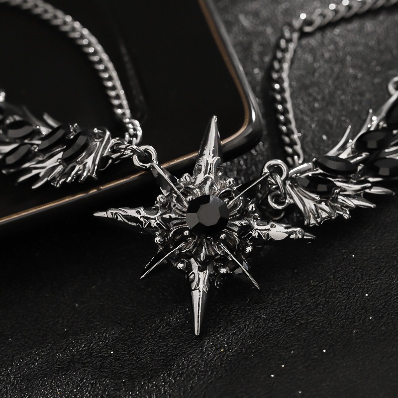 Stellar Wings S925 Sterling Silver Two-Tone Layered Necklace A Bold Statement at Your Neck