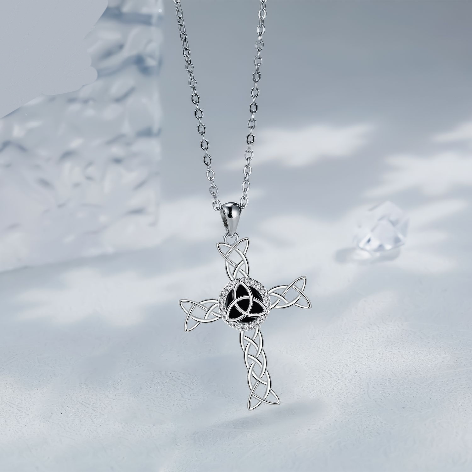 Guardian Knot Celtic Cross Necklace Symbol of Faith & Eternal Protection