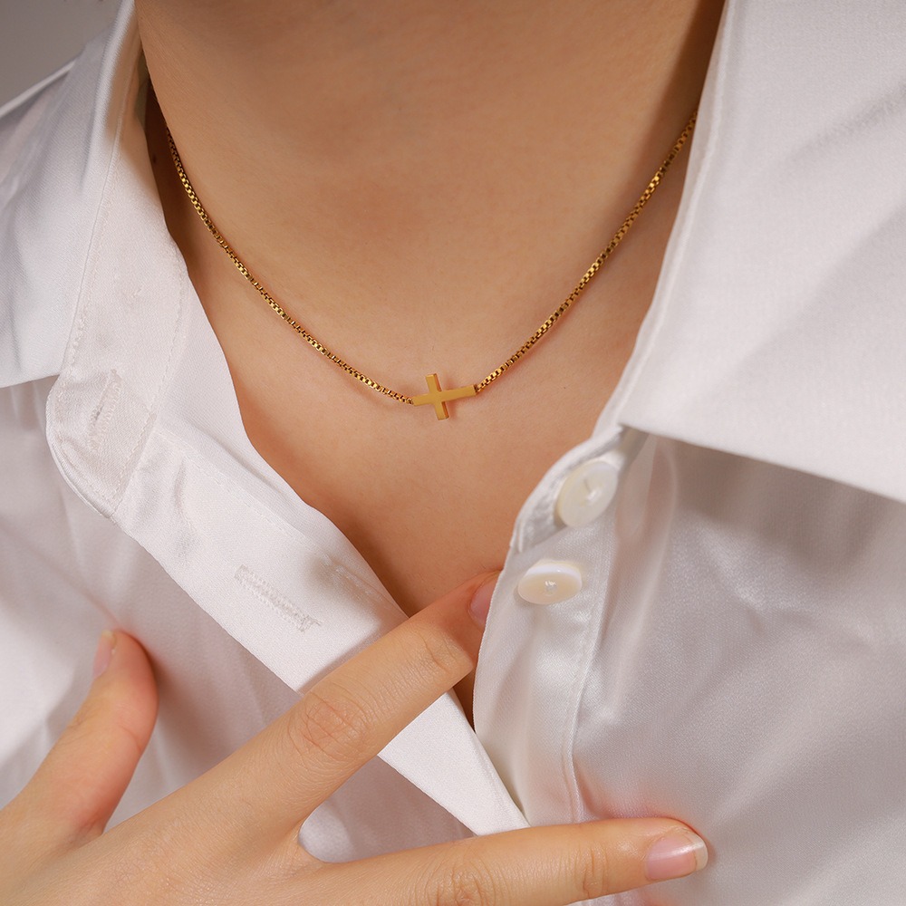 Minimal Faith Stainless Steel Simple Cross Necklace